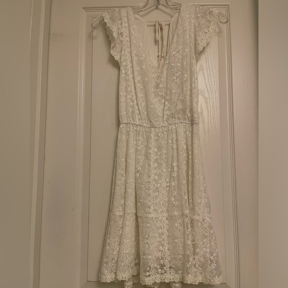 Cupcakes and cashmere white lace mini dress, size XS